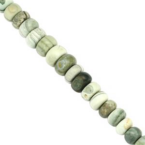 95cts Apple Green Chalcedony Smooth Roundelles Approx 6x4 to 11x6mm,14cm Strand