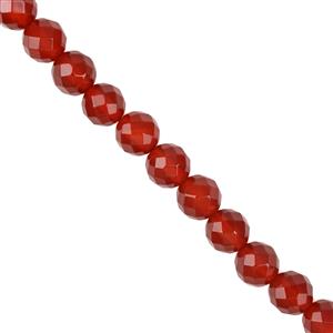 120cts Brazilain Red Agate Faceted Rounds, Approx 8mm, 38cm Strand