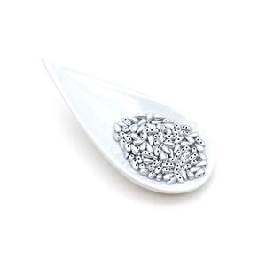 Czech DropDuo Aluminium Silver Beads, 3x6mm (100pcs)