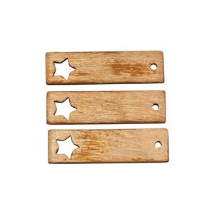 Star Cut Out Blanks, 35x10mm, 2mm thickness with Top Drill (3pcs)