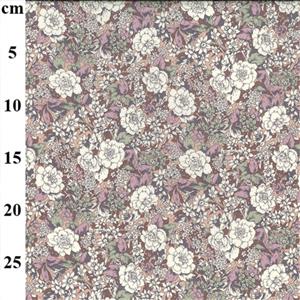 Mauve Floral Cotton Poplin Fabric 0.5m