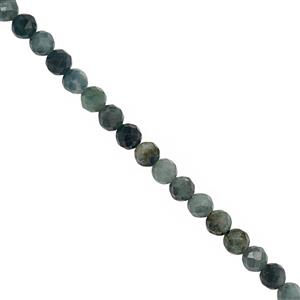 23cts Blue Tourmaline Faceted Round Approx 3mm, 25cm Strand