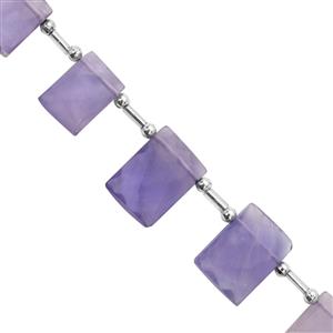 80cts Lavender Fluorite Faceted Cushion Approx 12x8 to 16x13mm, 15cm Strand With Spacers