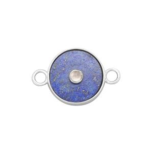 Encapsulate by Yvonne Froehlich: 925 Sterling Silver Lapis Lazuli & Rose De France Connector, Approx 24 x 16 mm