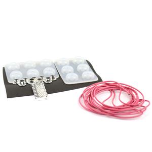 Pandora's Box; Bead Moulds, 1.5mm Pink Leather Cord & Base Metal Box Slider Clasp 