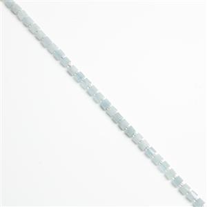 130cts Aquamarine Faceted Cushions Approx 7x5.5mm, 38cm Strand