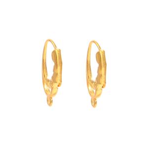 Gold 925 Sterling Silver Leverback Earrings Approx 20x11mm, 1 Pair 