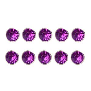 Green Machine 8mm Diamante Rivets with Purple Rhinestone (10 Sets)