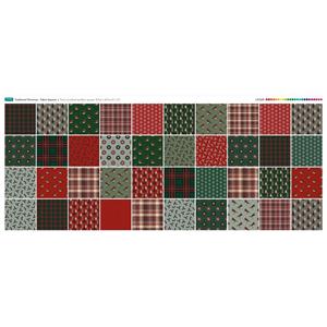 Traditional Christmas 40 Squares Fabric Panel (140 x 61cm)