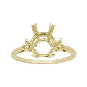 9K Gold Ring Mount (To fit 10mm Snowflake Cut Gemstone)- 1pcs