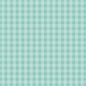 Poppie Cotton Delightful Department Store Gingham Mint Fabric 0.5m