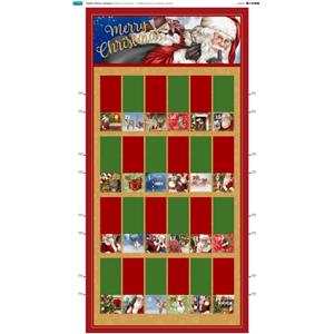 Debbi Moore Traditional Merry Christmas Folding Advent Calendar Fabric Panel (70cm x 120cm)