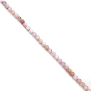 60cts Pink Opal Faceted Rounds Approrx 6mm, 38cm Strand