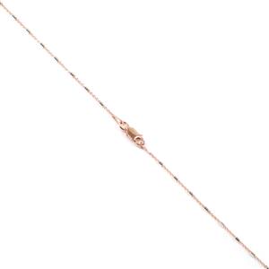 2 Tone Rose Gold Plated & Sterling Silver Bugle Trace Chain, 56cm/22