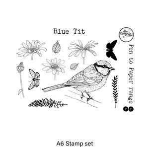 Janie's Originals - Blue Tit - A6 Stamp Set - 11 Stamps