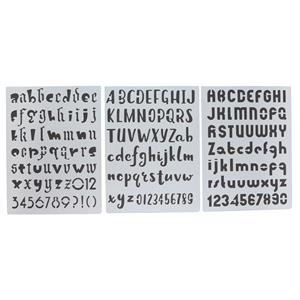 Set of 3 number and letter stencils 