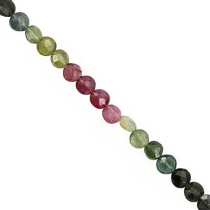 20cts Multi-Colour Tourmaline Faceted Coins Approx 4 to 4.50mm, 20cm Strand