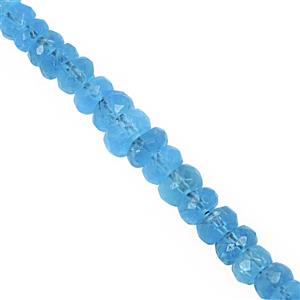 Vault Raider Deal! 22cts Neon Apatite Graduated Faceted Rondelle Approx 2.5x1.5 to 4.5x2mm, 20cm Strand