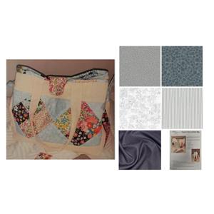 Suzie Duncan's Grey Patchwork Bag Kit: Instructions, Fabric (0.5m) & FQ's (4pcs)
