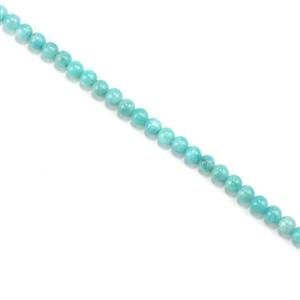 80cts Natural Amazonite Plain Rounds, Approx 6mm, 38cm Strand