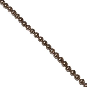 Bronze Shell Pearl Plain Rounds Approx 6mm, 2 Metre Strand
