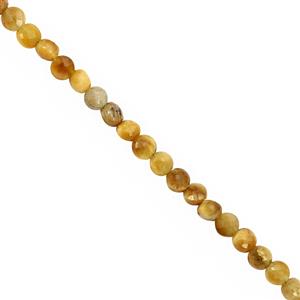 28cts Golden Tiger Eye Faceted Coin Approx 3.75 to 4.50mm, 30cm Strand