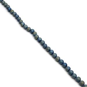 275cts Green Blue Drusy Coated Quartz Plain Rounds Approx 10mm, 38cm Strand