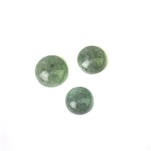 40cts Green Burmese Jade Round Cabochons Approx 13 to 16 mm (Set Of 3)