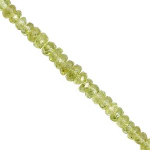 50cts Arizona Peridot Faceted Rondelle Approx 3x2 To 5x2.5MM, 20cm Strand 