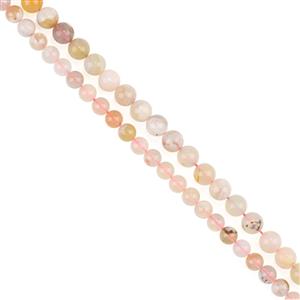 Sakura Special Closeout! Sakura Agate 160cts Plain 10mm Rounds and 130cts Plain 8mm Rounds