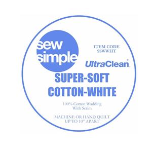 Sew Simple Super Soft 100% Bleached Cotton Wadding 0.5m (228cm wide)