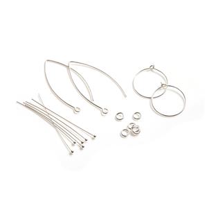 925 Sterling Silver Earring Findings Pack 16pc