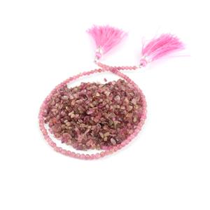 Mark Smith's Specials - Perfect Pink; Tourmaline gemstone chips & Tourmaline faceted Round Strand