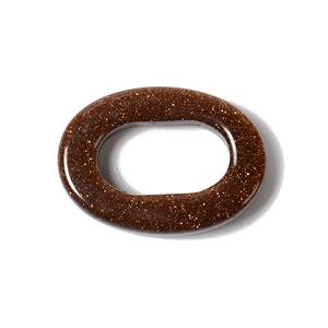 15cts Golden Goldstone Oval Hoop Single Piece, Approx. 18x25mm