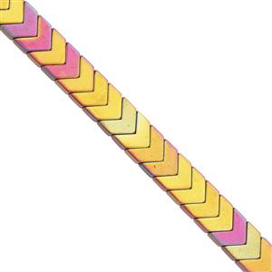 150cts Mystic Pink Color Hematite Arrow Smooth Approx 7 to 6mm, 30cm Strand