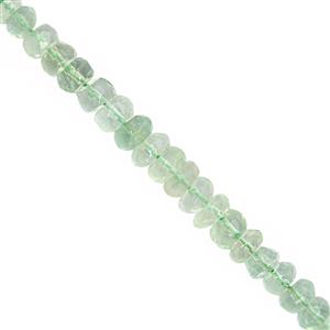 30cts Green Fluorite Graduated Faceted Roundelles Approx 3x1mm to 5.5x3.5mm, 18cm Strand