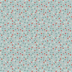 Poppie Cotton My Favourite Things Delightful Blue Fabric 0.5m