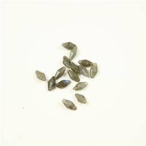 30Cts Labradorite Bobbi Beads with three holes Approx 12x6x6mm, 15pcs