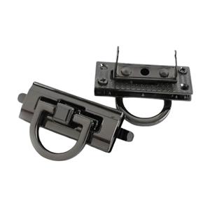 Gun Metal Rectangle Bag Lock Clasp (4cm x 1.5cm)