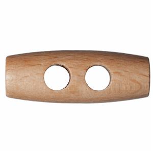 Wooden Toggles: 2-hole, 30mm length  - pack of five