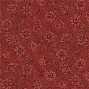 Ashton Collection Floral on Red Fabric 0.5m
