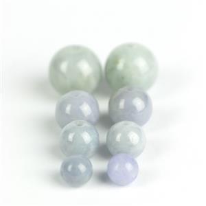 58cts Type A Lavender Jadeite Plain Rounds Approx 14mm,10mm,9mm & 7mm (Pack of 8)