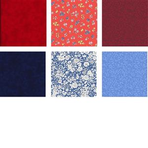 Blue's and Red's Patterned FQ's (6pcs)