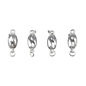 925 Sterling Silver Twisted Bullet Clasp Approx Approx 12x5mm (4pcs)
