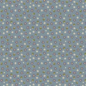 Lynette Anderson Good Boy and Kitty Collection Daisies Denim Fabric 0.5m