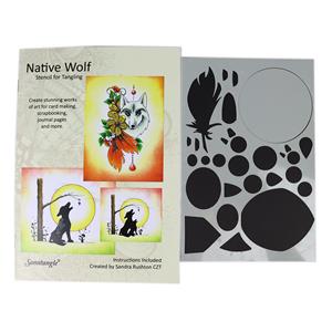 native wolf stencil set