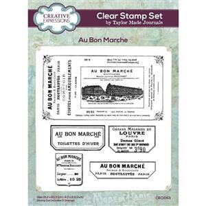 Creative Expressions Taylor Made Journals Au Bon Marche 6 in x 8 in Clear Stamp Set