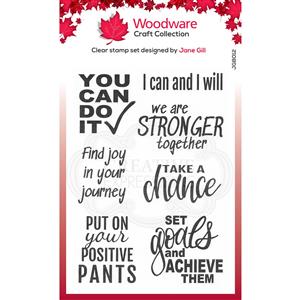 Woodware Clear Singles You Can Do It! 6 in x 8 in Stamp