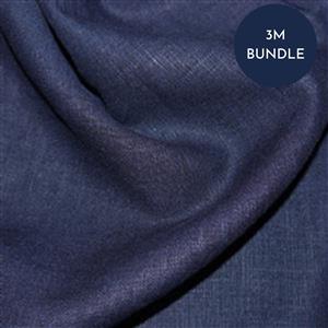 Navy Enzyme Washed Linen Fabric Bundle (3m)