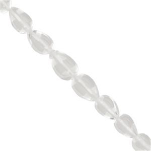 35cts Clear Quartz Smooth Drops Approx 6x4 to11x7mm, 19cm Strand With Spacers